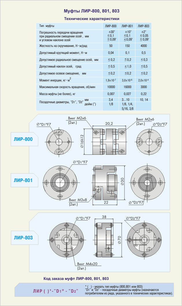 Муфта  ЛИР 801-5-5 датчиков ЛИР и валов диаметром от  3 до 10мм.  